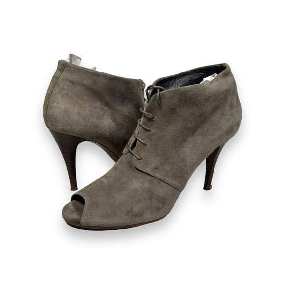 J Crew Archer Italy Suede Peep Toe Ankle Bootie Heels Womens 10‎ - Picture 1 of 11
